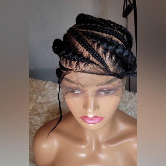 Full lace hand-made Elegant Black cornrows Braided Wig